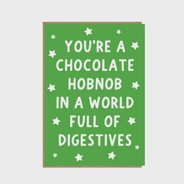 Chocolate Hobnob Card
