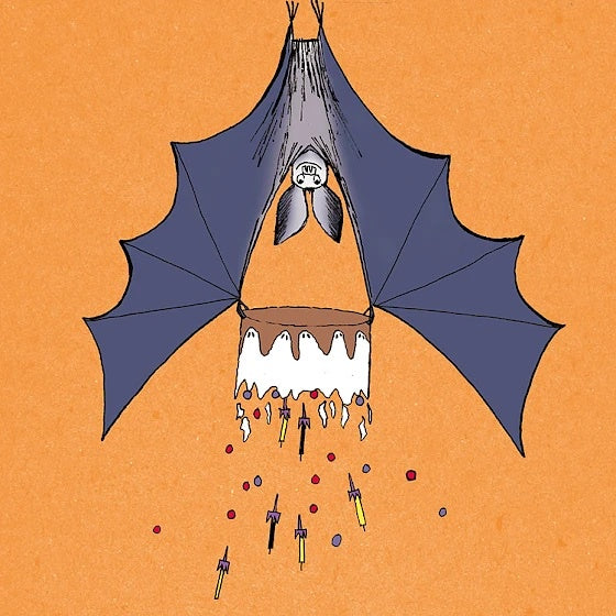 Bat's Upside-down Cake Card