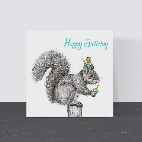 Birthday Red Squirrel Card