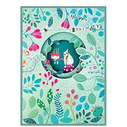 Blue Vines with Hedgehogs Concertina Card