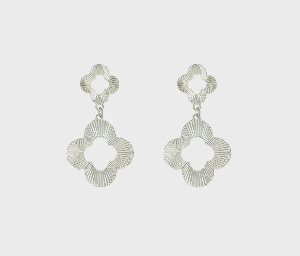 Radiant Clover Earrings - Silver