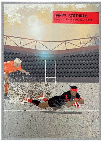 Try-mendous Birthday Rugby Players Card