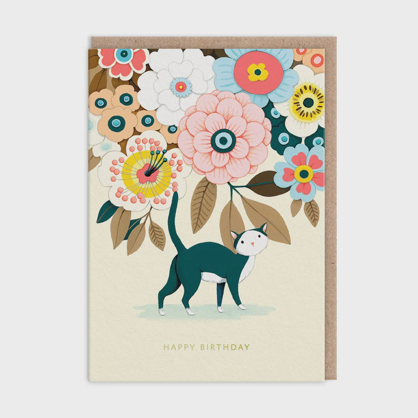 Floral Kitty Card