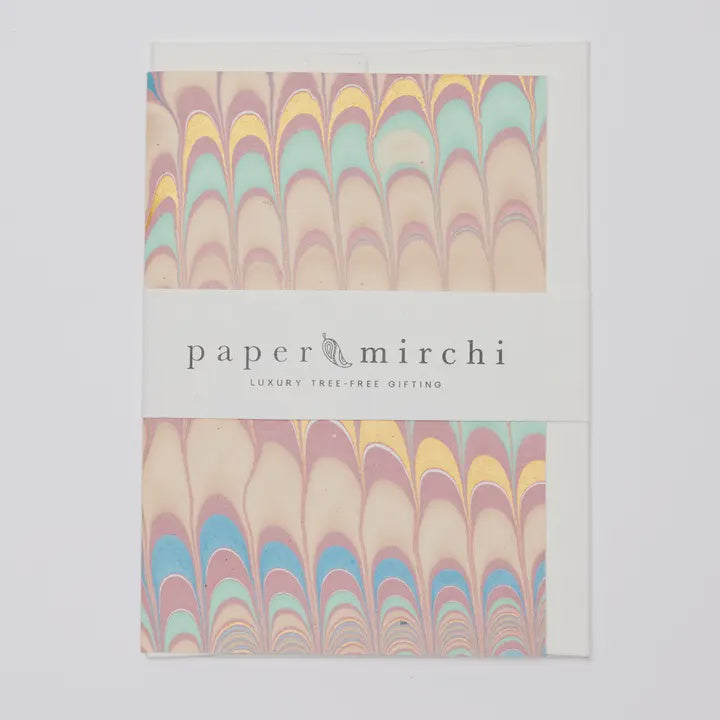 Scallops Mint Rose Marbled Card