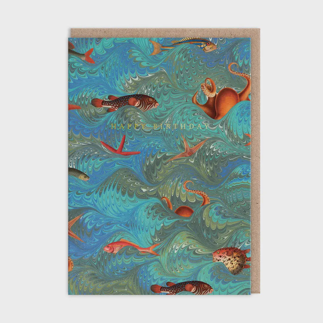 Marble Sea Creatures Card