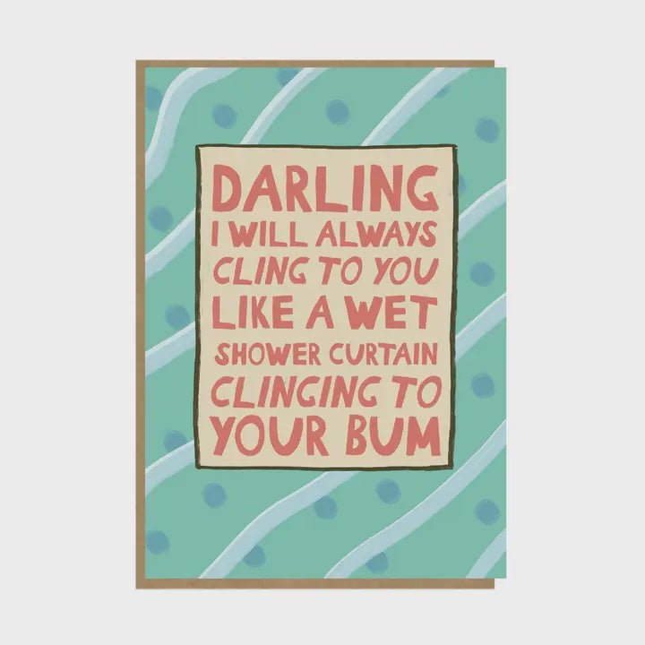Wet Shower Curtain Card