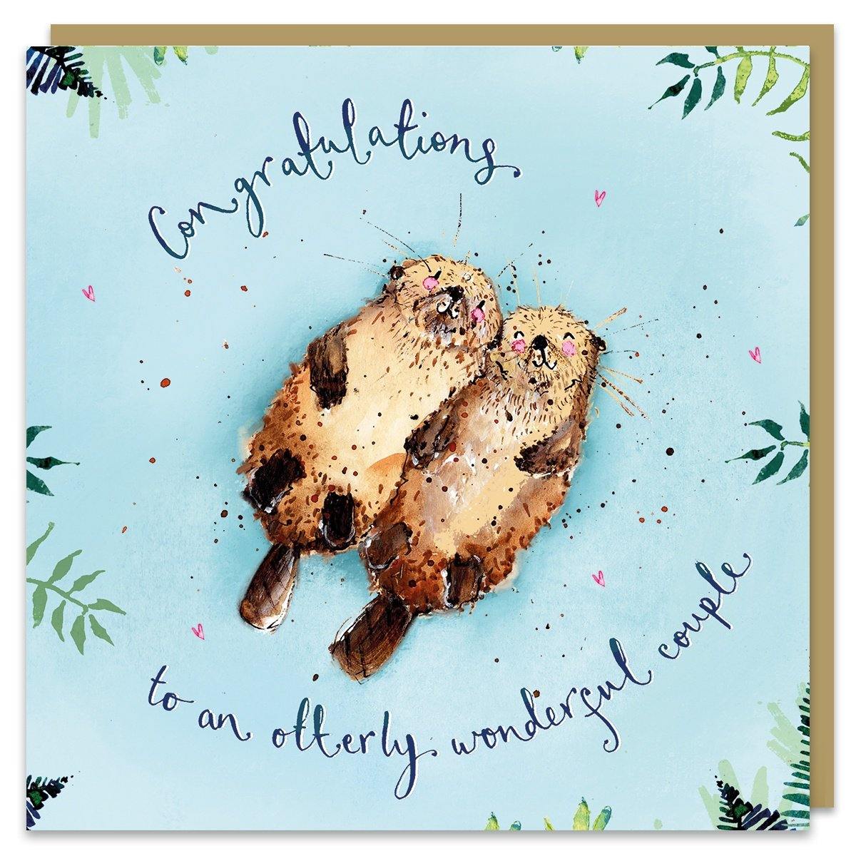Congratulations Otter Couple Card - Pretty Shiny Shop