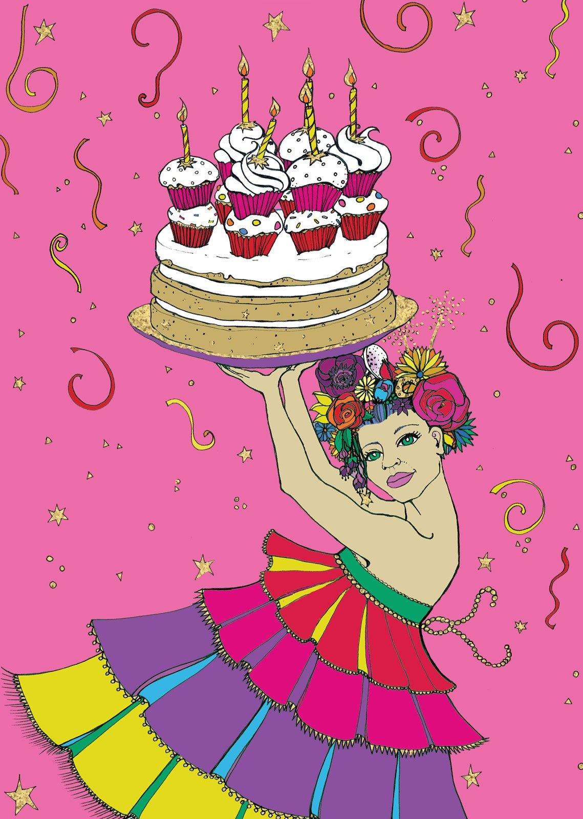 Lady Cakes Birthday Card - Pretty Shiny Shop