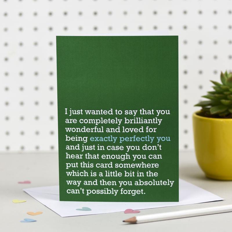 Exactly Perfectly You Card - Pretty Shiny Shop