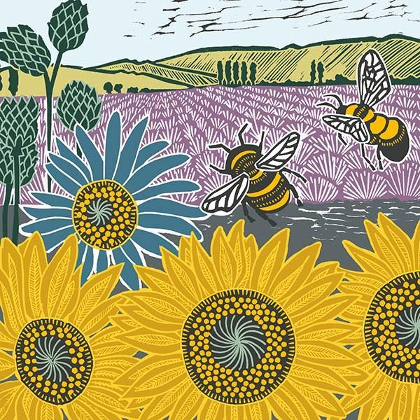 Sunflowers And Bees Card - Pretty Shiny Shop