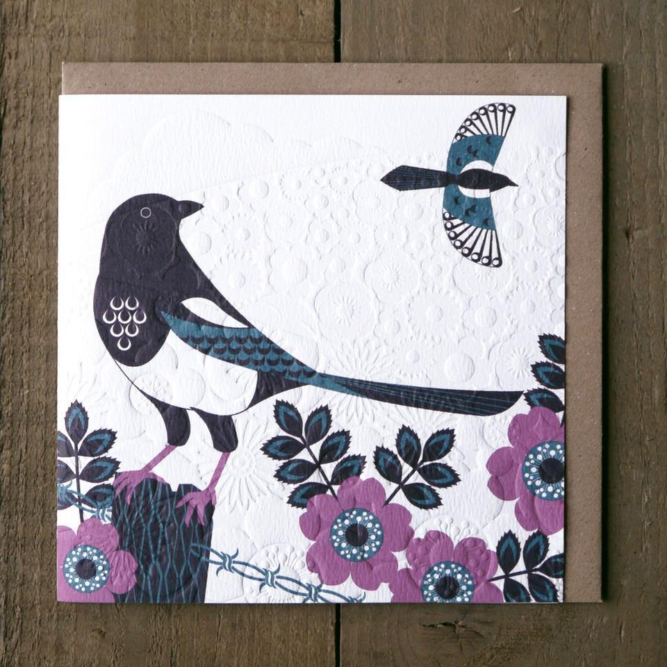 Magpie Card - Lino King - Pretty Shiny Shop