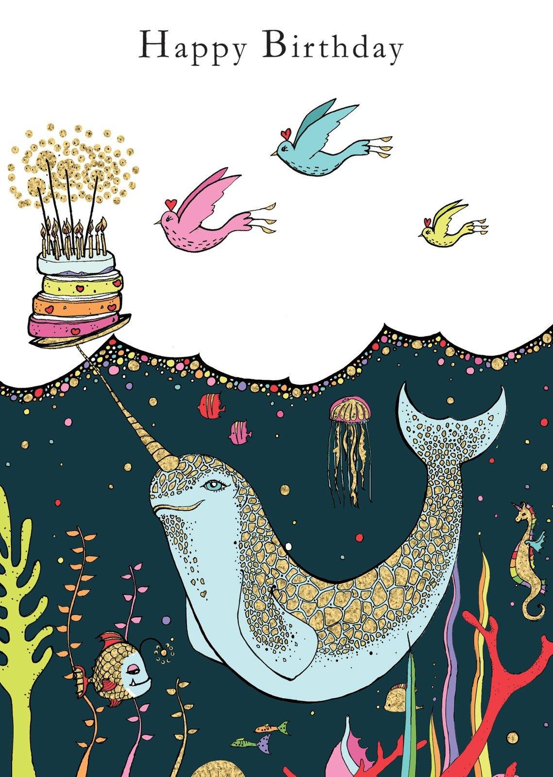 Narwhal Birthday Card - Pretty Shiny Shop