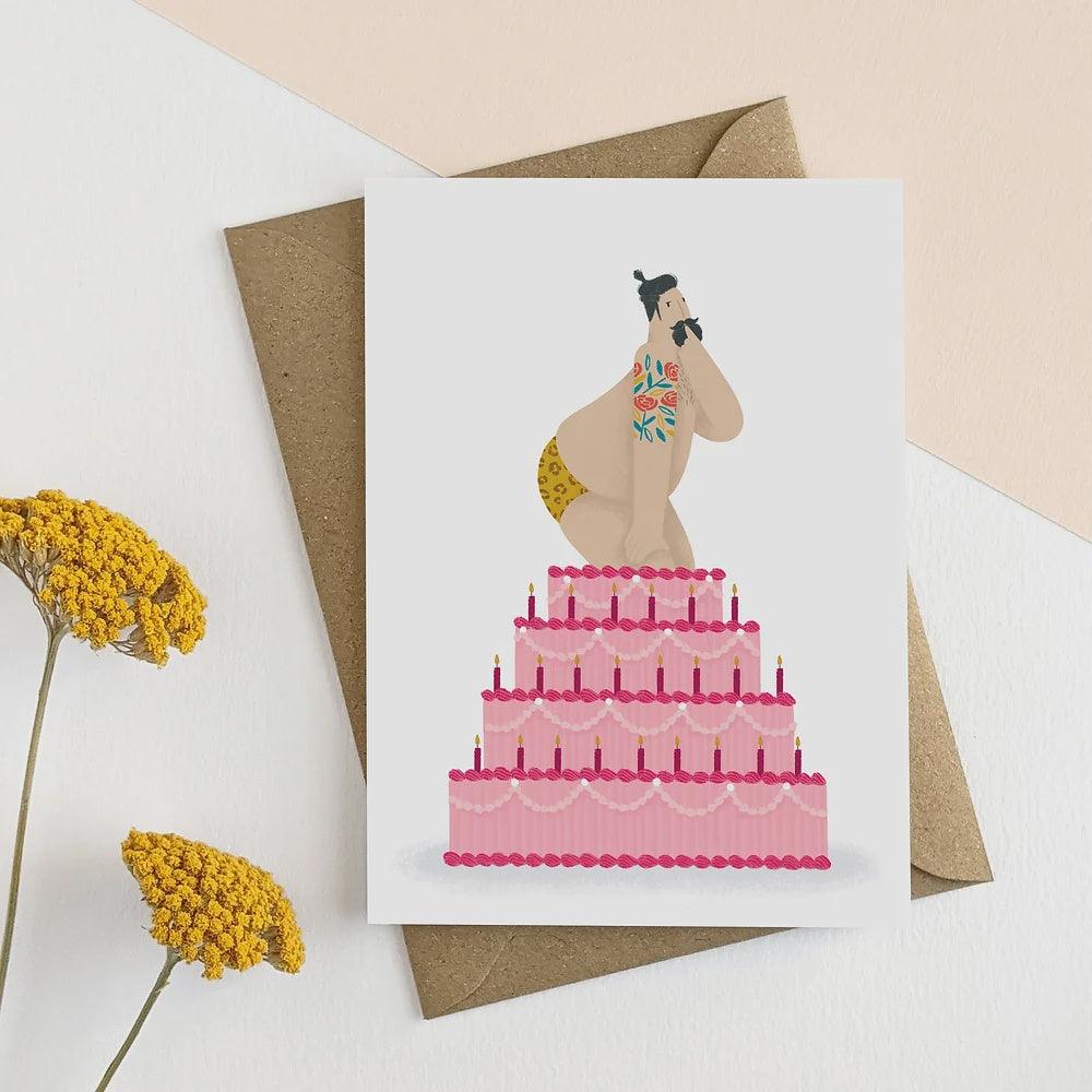 Sexy Man Cake Card - Pretty Shiny Shop