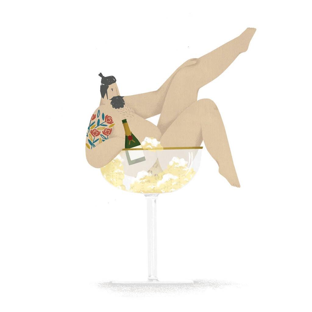 Sexy Man Champagne Card - Pretty Shiny Shop